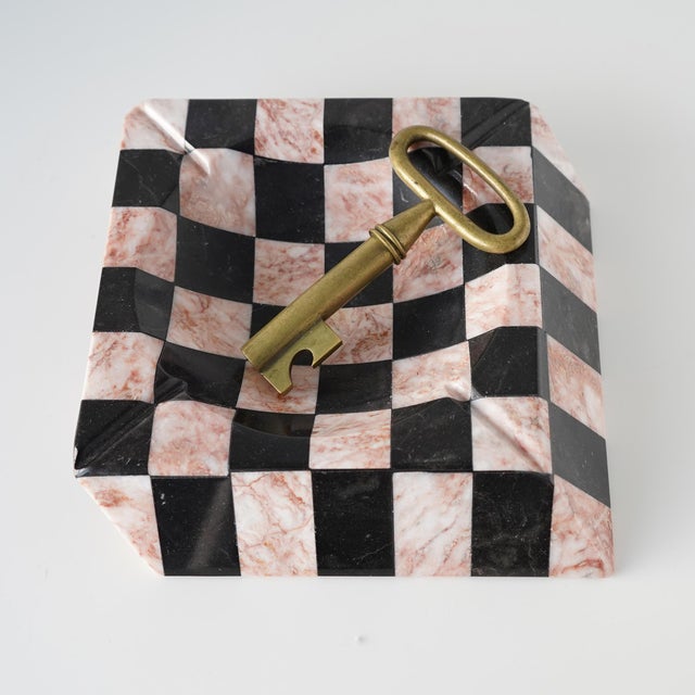 Vintage 20th Century Checkerboard Slanted Catchall Ashtray For Sale - Image 13 of 13