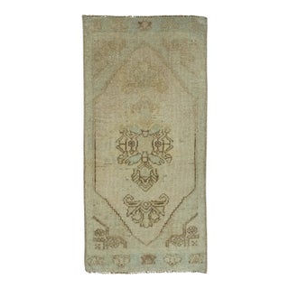 Turkish Mini Rug Oriental Hand Knotted Vintage Rug 1'6" x 3'1" #16454 For Sale
