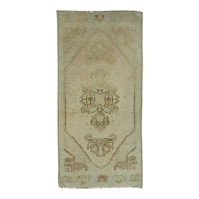 Turkish Mini Rug Oriental Hand Knotted Vintage Rug 1'6" x 3'1" #16454 For Sale
