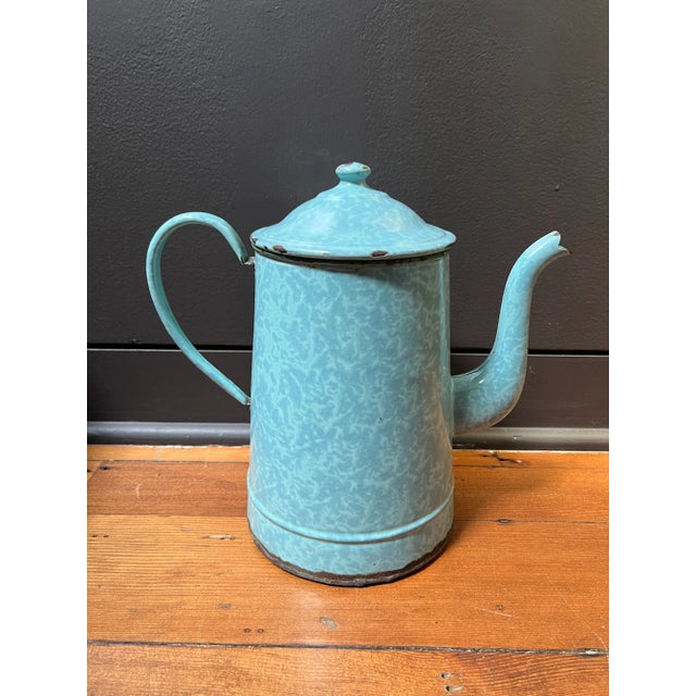 Vintage French Enamelware Coffee Pot For Sale In San Francisco - Image 6 of 6