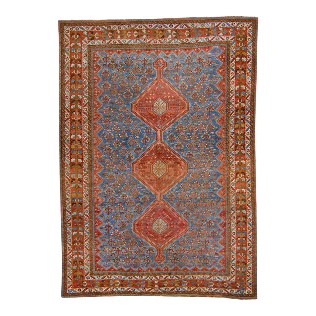 1900s Antique Medallion Hand-Knotted Rug For Sale