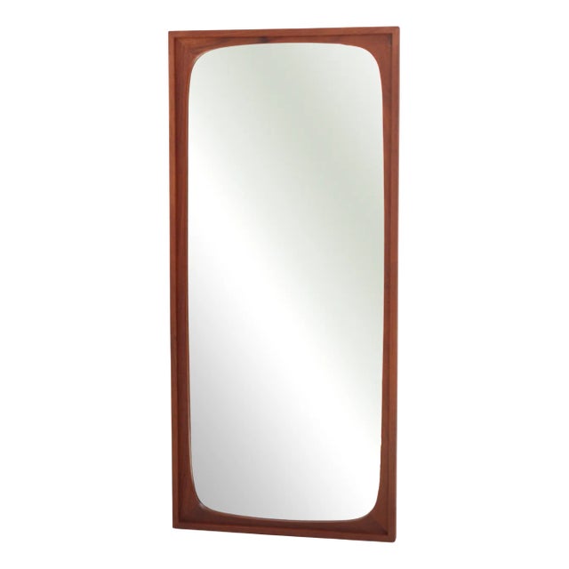 Large Mid-Century Modern Danish Teak Mirror, 1960s For Sale