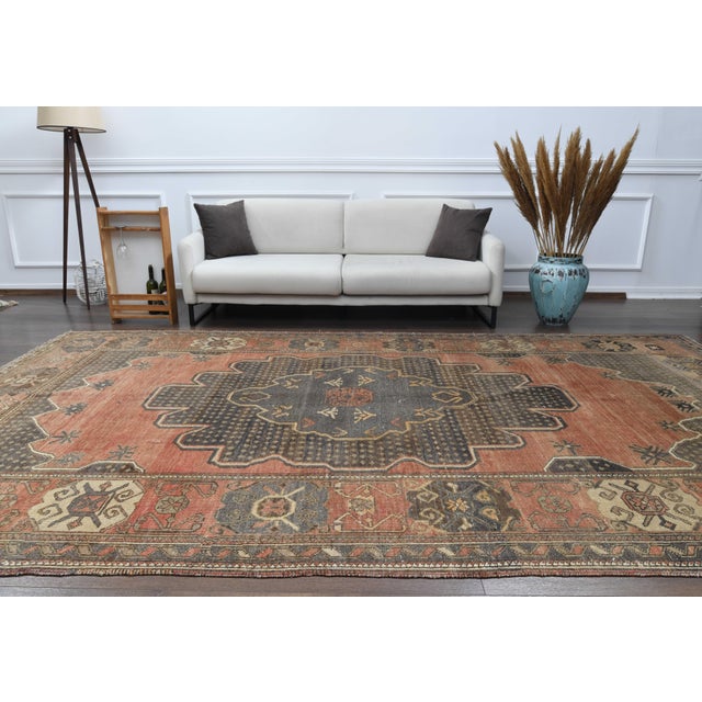 Red 1970s Vintage Persian Handmade Wool Cotton Red Area Rug For Sale - Image 8 of 11