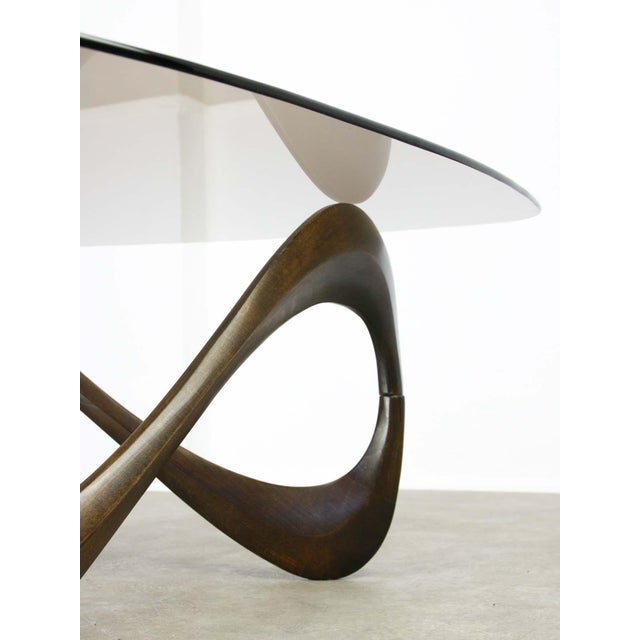 Italian Organic Snake Wooden and Smoked Glass Coffee Table, 1960s For Sale - Image 6 of 18