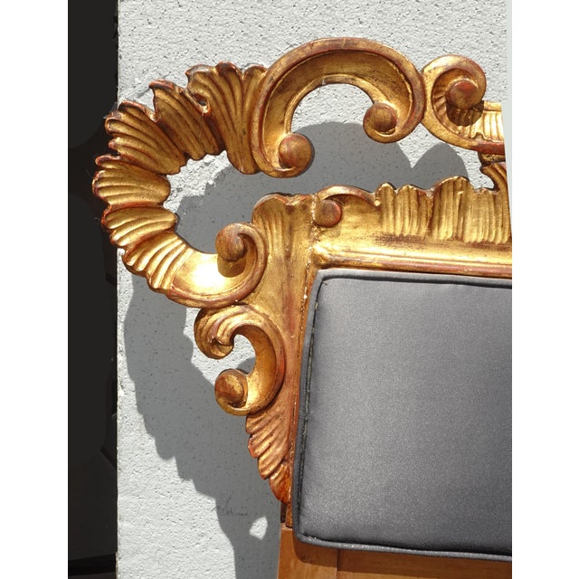 Wood Vintage Italian Rococo Ornate Gold Gilt King Headboard ~ Hollywood Regency For Sale - Image 7 of 14