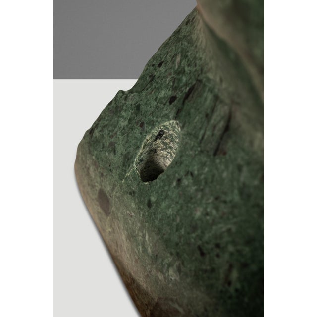 One of One Abstract Organic Modern "Fractured Vase" Sculpture in Guatemalan Green Marble by Mark Leblanc for Leblanc Studios, Usa, C. 2020s For Sale - Image 12 of 12