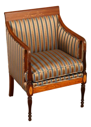 Sheraton Style Vintage Inlaid Mahogany Armchair