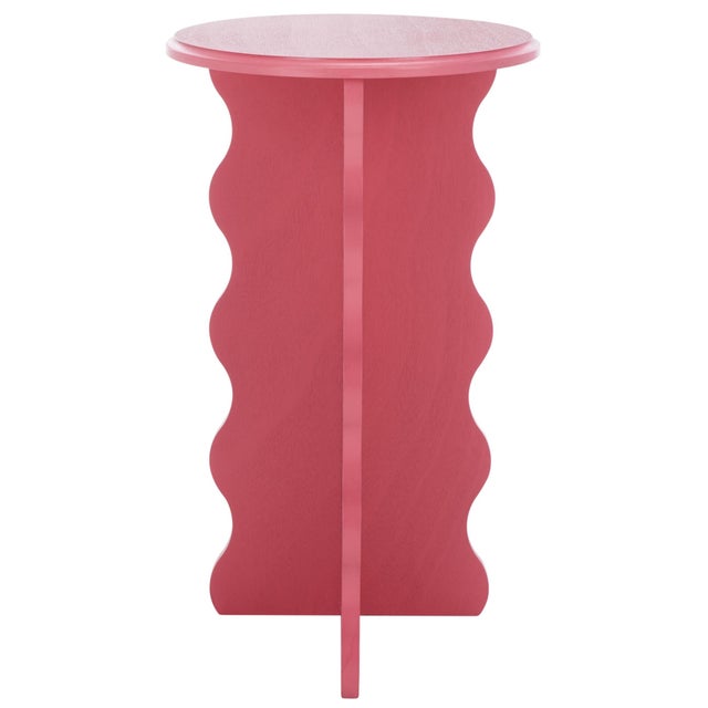 Raspberry Red Lilith Wavy Accent Table in Rose For Sale - Image 8 of 8