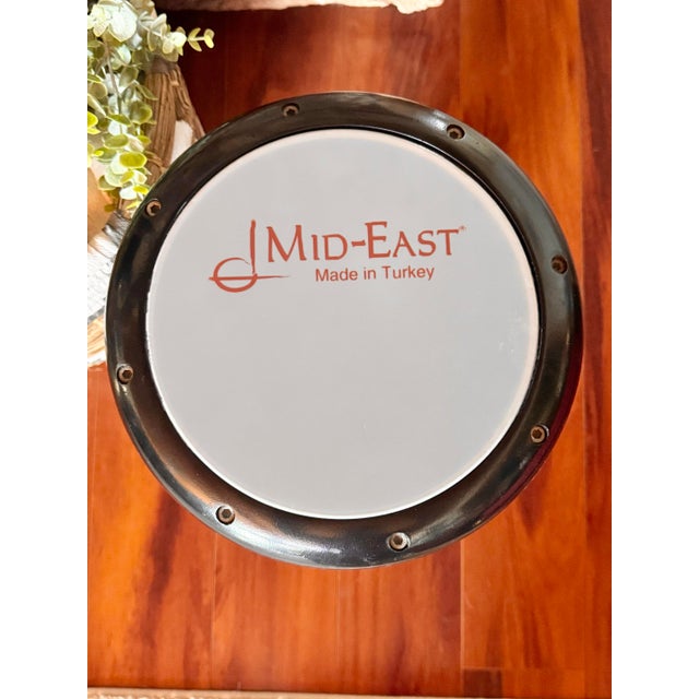 Mid-East Turkish Black Metal Engraved/Etched Darbuka/Doumbek Percussion Drum For Sale - Image 11 of 12