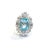 Metal Bochic "Capri" Vintage Blue Topaz Ring Set In 18K White Gold & Silver For Sale - Image 7 of 18