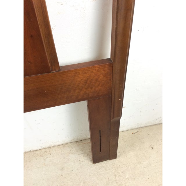 Mid Century Modern Full Size Headboard With Burl Inlay For Sale - Image 11 of 18