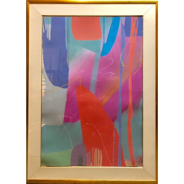 Lamar Briggs, Monumental Texas Modernist Abstract Expressionist Color Field Acrylic Painting, c.1980s For Sale