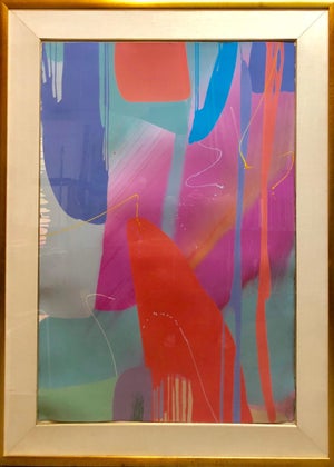 Lamar Briggs, Monumental Texas Modernist Abstract Expressionist Color Field Acrylic Painting, c.1980s