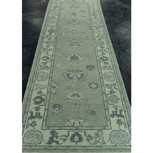Early 21st Century Turkish Oushak Rug 3' x 10'2" #19086 For Sale - Image 5 of 8