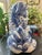 Late 20th Century Vintage Chinese Chinoiserie Blue & White Porcelain Foo Dog Guardian Lion on Wood Stand For Sale - Image 5 of 12