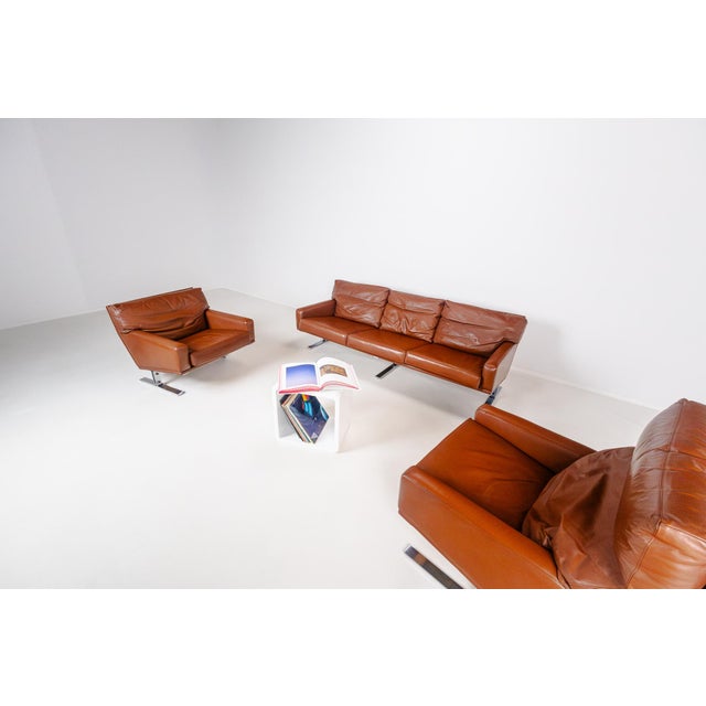 Brown Vintage Danish Seating Suite by Georg Thams for Polster Møbelfabrik, 1960s, Set of 3 For Sale - Image 8 of 18