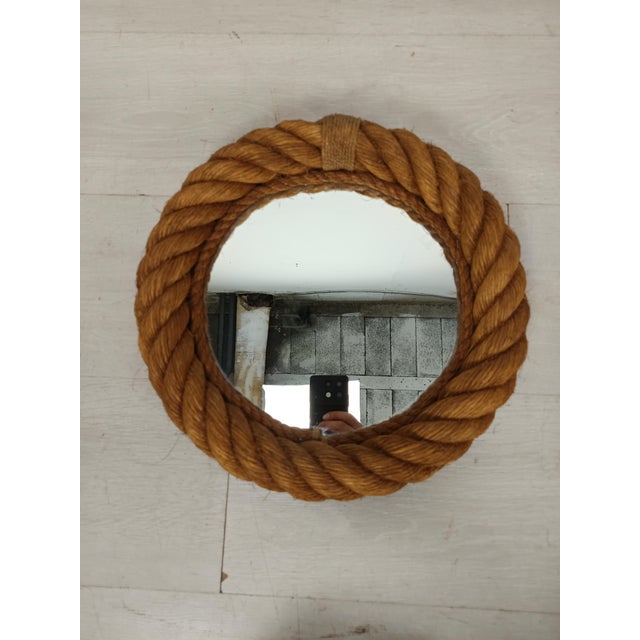 Vintage Rope Mirror attributed to Adrien Audoux & Frida Minet, 1950s For Sale - Image 6 of 15