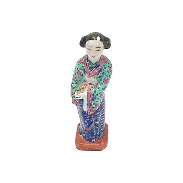 Ceramic 20th Century Chinese Porcelain Woman Figurine For Sale - Image 7 of 7