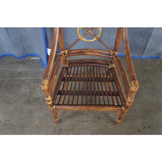 8 McGuire Mid Century Modern Boho Chic Bamboo Target Back Dining Chairs For Sale - Image 12 of 18
