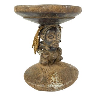 Early 20th Century Chokwe Figural Stool For Sale