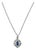 0.68ctw Sapphire Diamond Halo Pendant Necklace 14k White Gold 18" Cable Chain For Sale