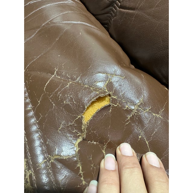 Brown Vintage 1970s Teak and Leather Ekornes Attributed Montana Lounge Chair For Sale - Image 8 of 8