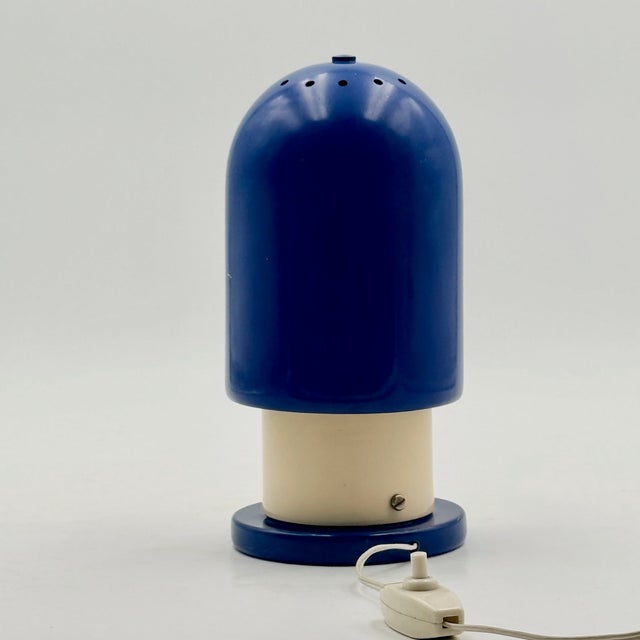 Space Age Blue Metal Eclipse Table Lamp, Italy, 1960s For Sale - Image 4 of 17