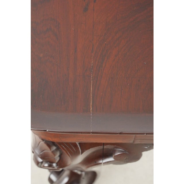 Brown Mid 20th Century Chippendale Carved Wooden Sofa Accent Table For Sale - Image 8 of 16