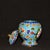 Vintage Blue Cloisonné Enamel Ginger Jar With Peony Motif and Lid For Sale - Image 9 of 9