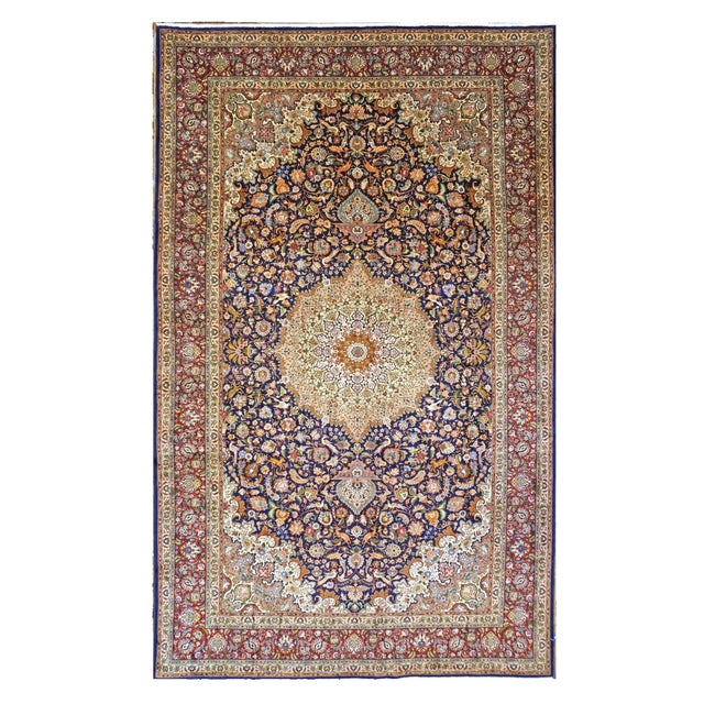 Antique Persian Tabriz 10 x 16 Ivory & Brown Handmade Area Rug #1143508 For Sale