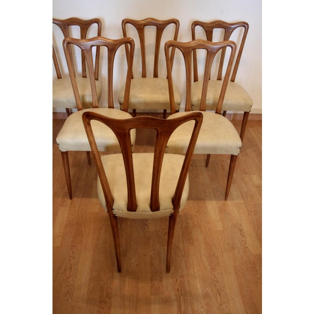 Mid-Century Modern Italian Chairs in White Faux Leather, 1960s, Set of 6 For Sale - Image 13 of 16