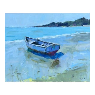 Between Tides, Modern Impressionist Coastal Oil Painting For Sale
