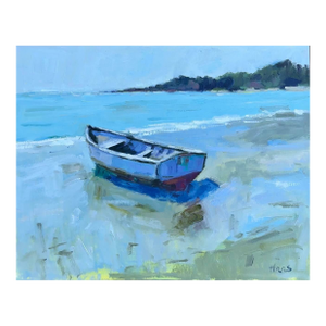 Between Tides, Modern Impressionist Coastal Oil Painting