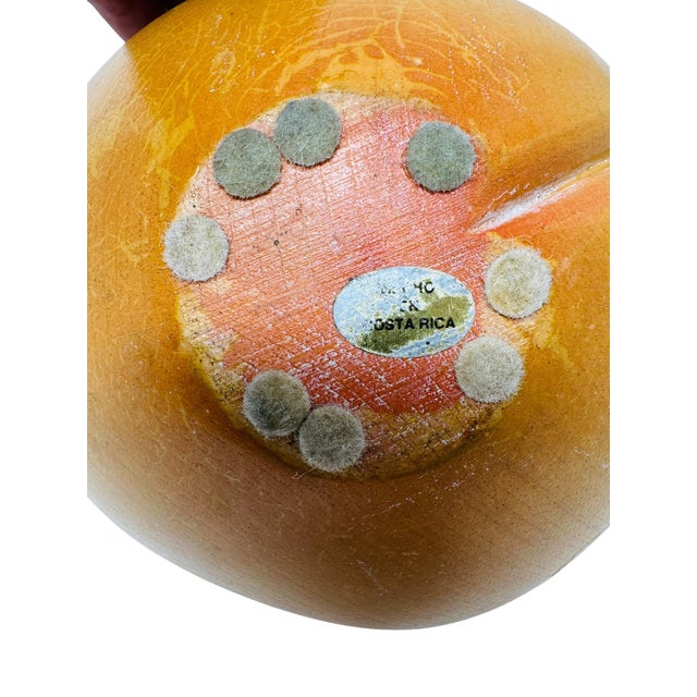 Colossal 10.5" Vintage 1970s Hand-Carved Wood Peach Sculpture - Costa Rica For Sale - Image 10 of 10