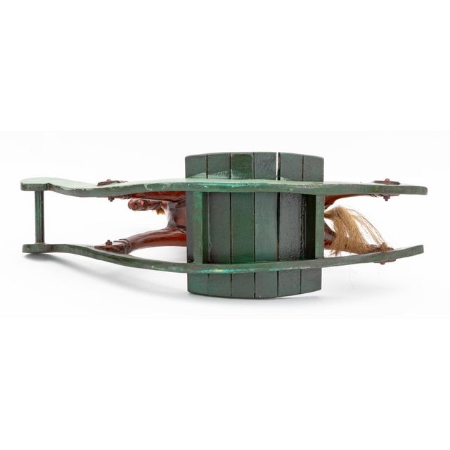 Late 20th Century Folk Art Painted Wood Horse Toys- Set of 2 For Sale - Image 4 of 8