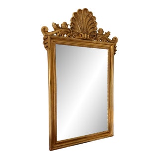 Vintage Italian Gilt-Wood Shell-Crest Mirror by Ethan Allen For Sale