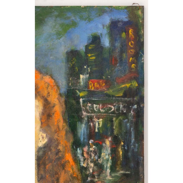 Louis Lamont "Evening on 8th/9th n.y.c." Oil, 1992 For Sale - Image 4 of 9