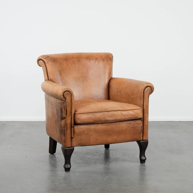 Vintage Sheepskin Leather Chair For Sale - Image 16 of 16