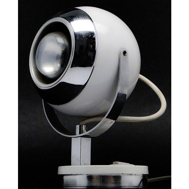 Metal Postmodern Polish Bedside Lamp in Glass and Metal, 1980s For Sale - Image 7 of 9