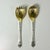 Art Deco Vintage Hollywood Regency Art Deco Boho Chic Etched Plated Stainless Salad Utensils - A Pair For Sale - Image 3 of 12