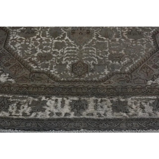 1980s 1980s Boho Chic Vintage Distressed Color Reform Gray/Gray Wool Rug - 7'8" X 11'0" For Sale - Image 5 of 7