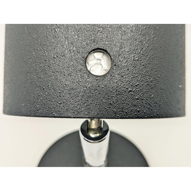 Black and Chrome Plated Metal Adjustable Snodo Wall Lamp by S. Mazza for Quattrifoglio, 1970s For Sale - Image 9 of 15