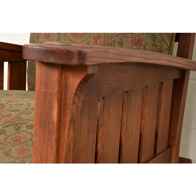L. & J. G. Stickley Mission Oak Arts & Crafts Rocking Chair For Sale - Image 9 of 14