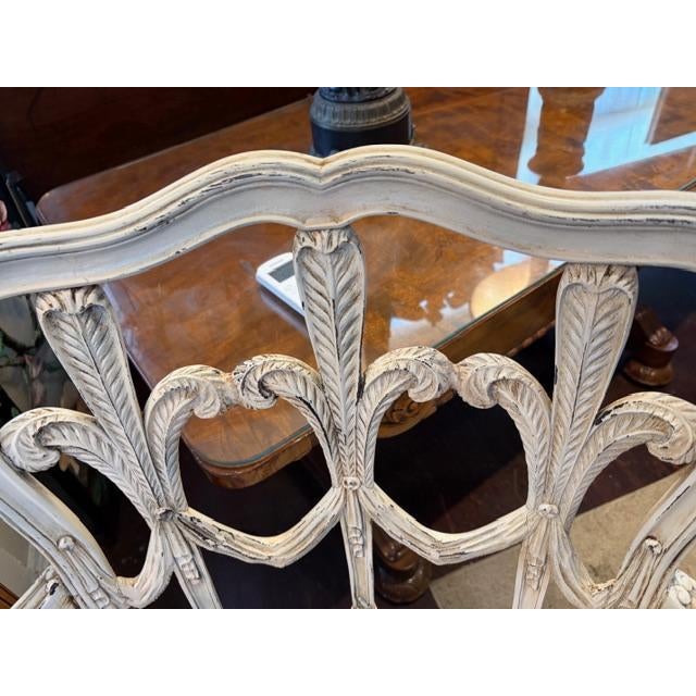 French Pair of Hand Painted French Style Armchairs For Sale - Image 3 of 7