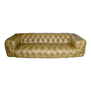 1970s Milo Baughman Thayer Coggin Button Tufted Tuxedo Chesterfield Sofa For Sale