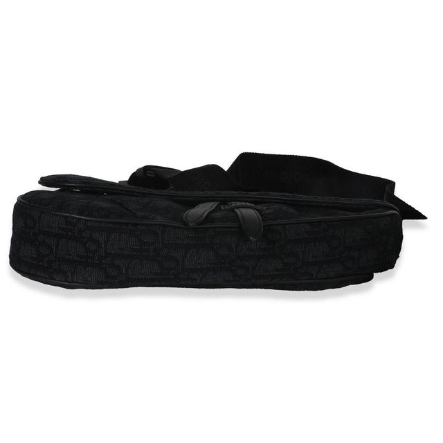 2010s Black Oblique Jacquard Canvas Saddle Crossbody For Sale - Image 5 of 8