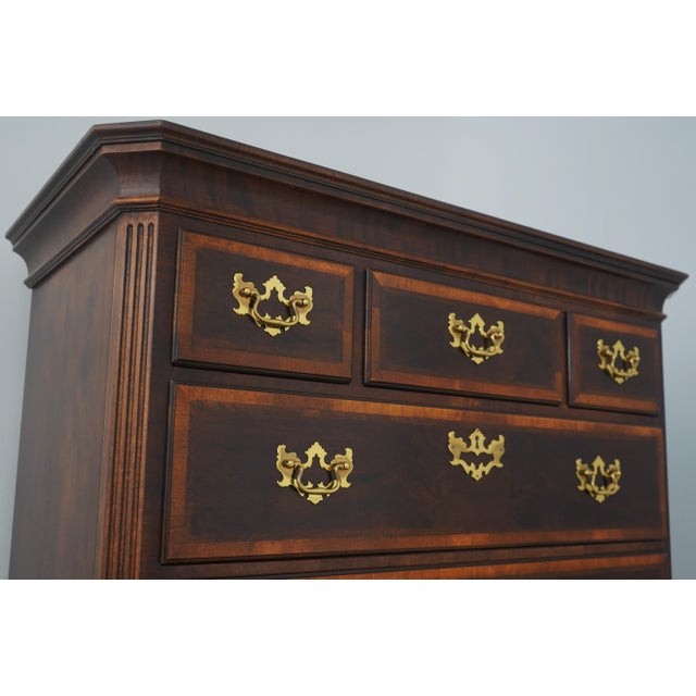 Henredon Aston Court Burl Walnut 9 Drawer Highboy Chest For Sale In Philadelphia - Image 6 of 16