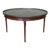 French Provincial Mahogany With Stenciled Leather Top Round Coffee Table For Sale