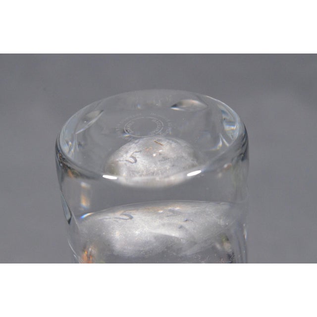 Elegant vintage French crystal bud vase by Baccarat, attributed to the “Grain de Riz” (“Rice Grain”) pattern and dating...