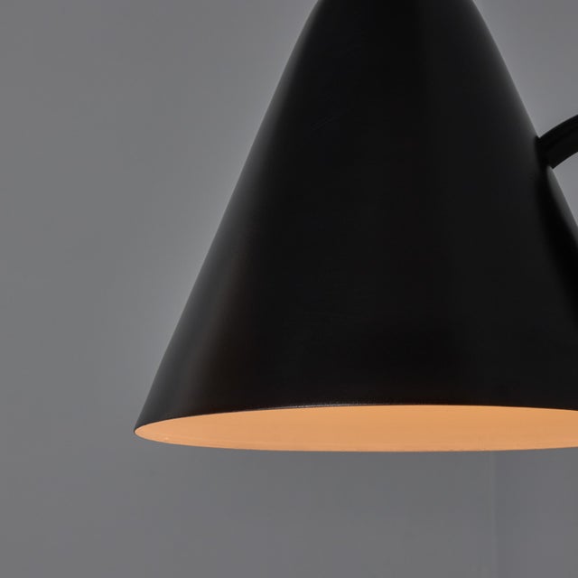 Mid-Century Modern 'ZuZu' Black Painted Brass Wall Sconce in the Style of Jacques Biny For Sale - Image 9 of 18